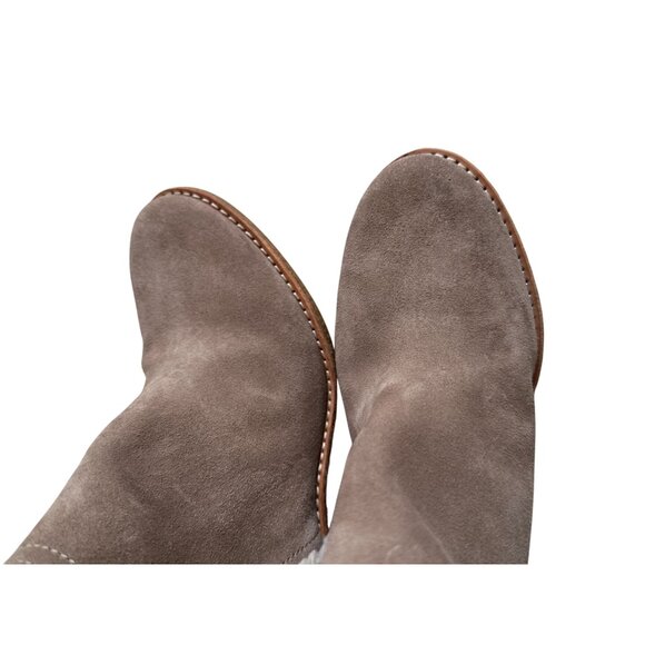 COLE HAAN Tan Beige Suede Wedge Ankle Booties Boots Size 6.5 - Picture 8 of 11